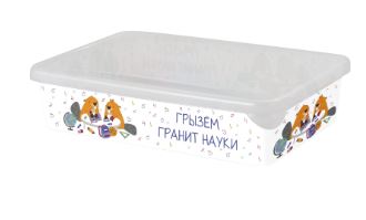 Лоток для мелочей Keeplex School с крышкой малый 20,4х14х5,2см